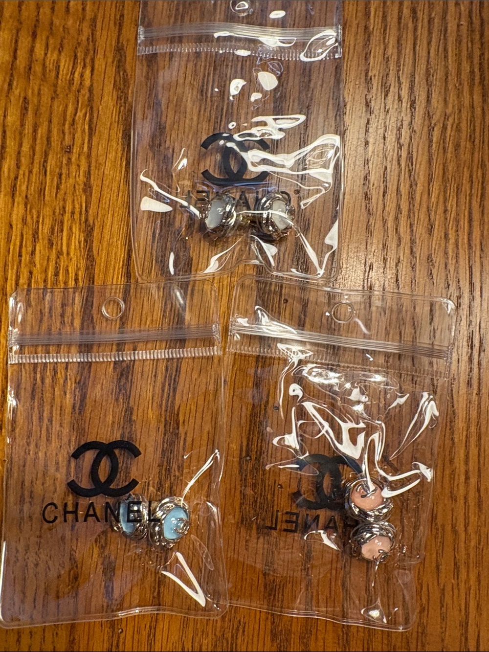 Fashion Jewelry Blue and Pink Round Charm Earrings Set